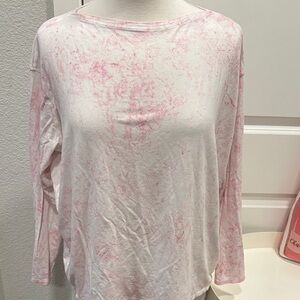 Lululemon Pink and White Long Sleeve Top- No Size Tag